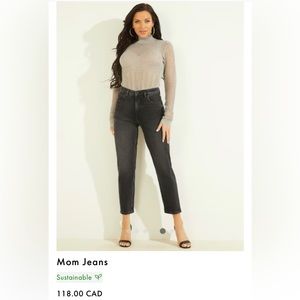 GUESS Mom Jeans, Size US 28, Colour: Authentic Black